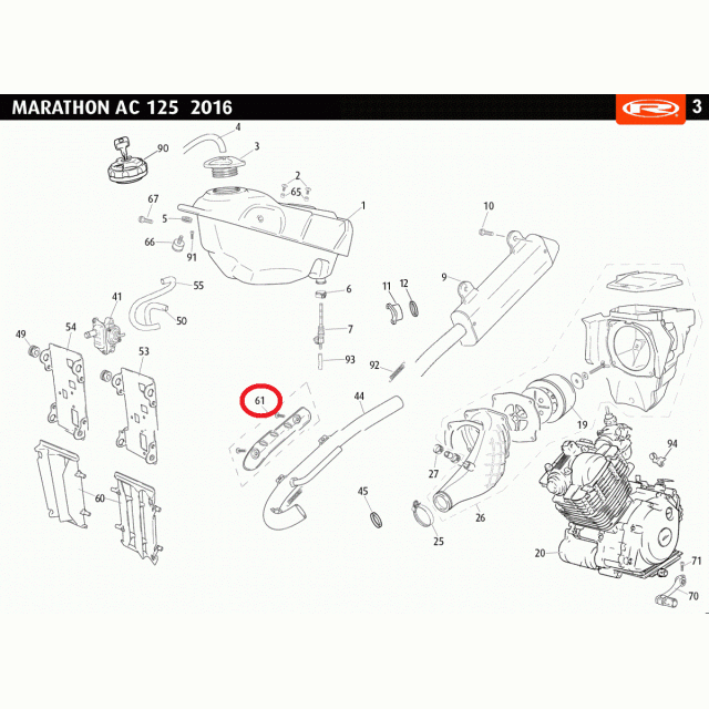 Rieju MRT 125 osłona tłumika 0/000.220.6002